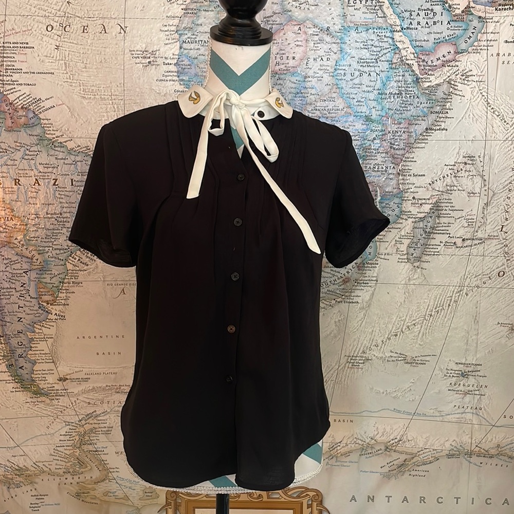 Harry Potter Golden Snitch Embroidered Collar Blouse